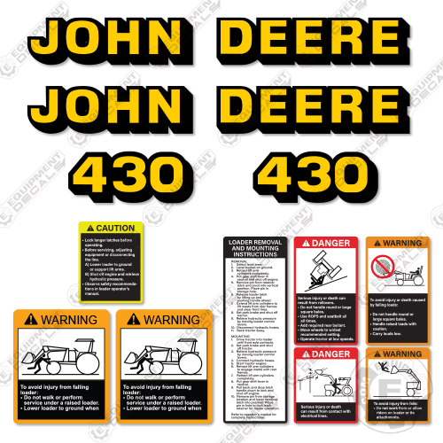 Fits John Deere 430 Decal Kit Loader Attachment
