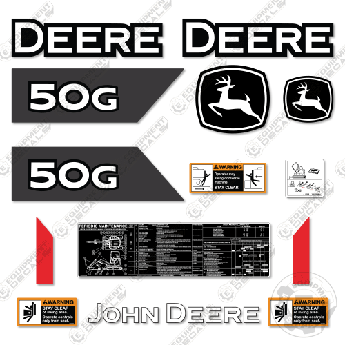 Fits John Deere 50G Decal Kit Excavator - 2021+