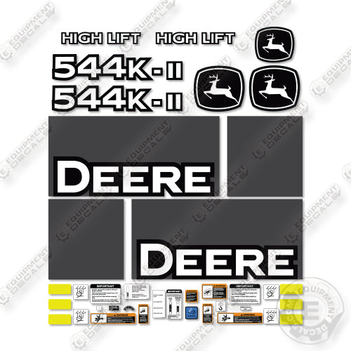 John Deere 544K-2 High Lift Decal Kit Wheel Loader - Aftermarket Kit