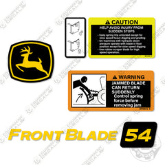 John Deere 54 Front Blade Decal Kit Snow Plow - Aftermarket Kit
