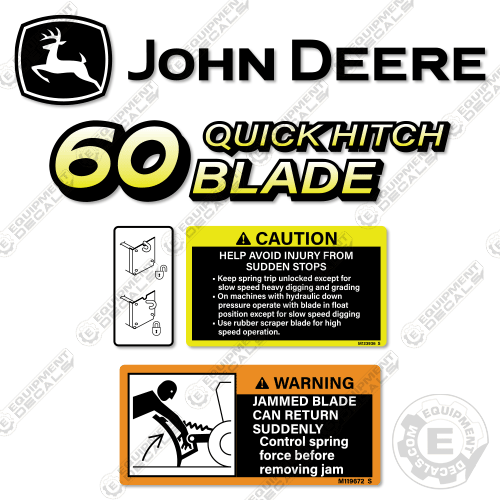 Fits John Deere 60 Quick Hitch Decal Kit Blade