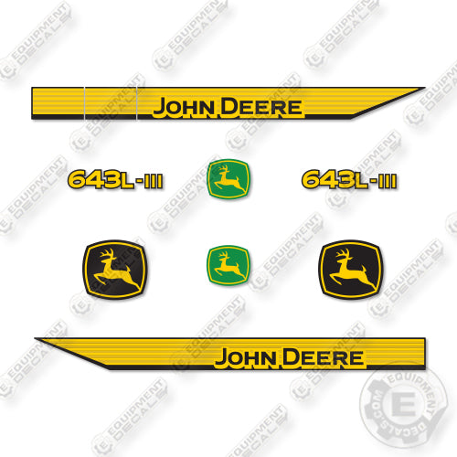 John Deere 643L III Decal Kit Feller Buncher- Aftermarket Kit