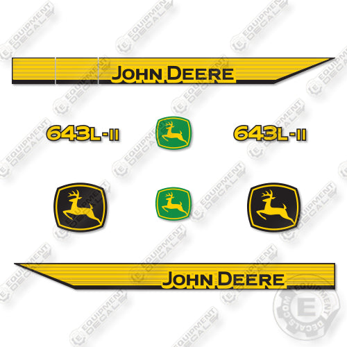 John Deere 643L II Decal Kit Feller Buncher- Aftermarket Kit