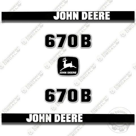 Fits John Deere 670B Motor Grader Decal Kit - Scraper