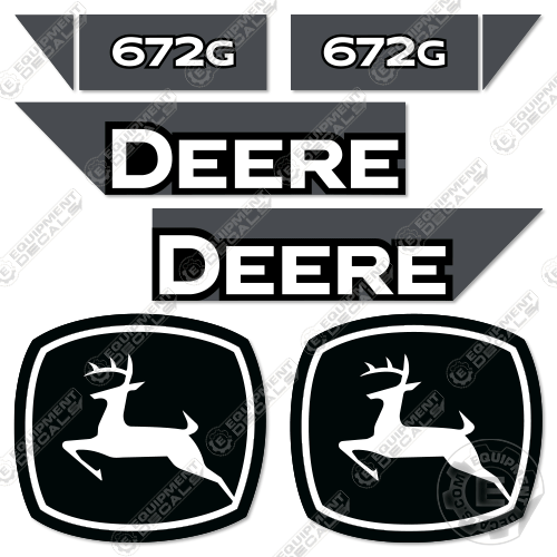 Fits John Deere 672G Decal Kit Motor Grader (2021+) - Scraper