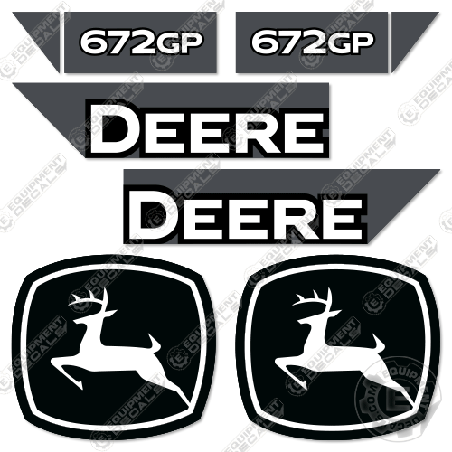 Fits John Deere 672GP Decal Kit Motor Grader (2021+) - Scraper