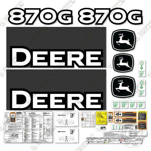 Fits John Deere 870G Decal Kit Motor Grader (2012) - Scraper