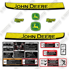 John Deere D105 Decal Kit Lawn Tractor- Aftermarket Kit