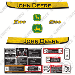 Fits John Deere E100 Decal Kit Mower
