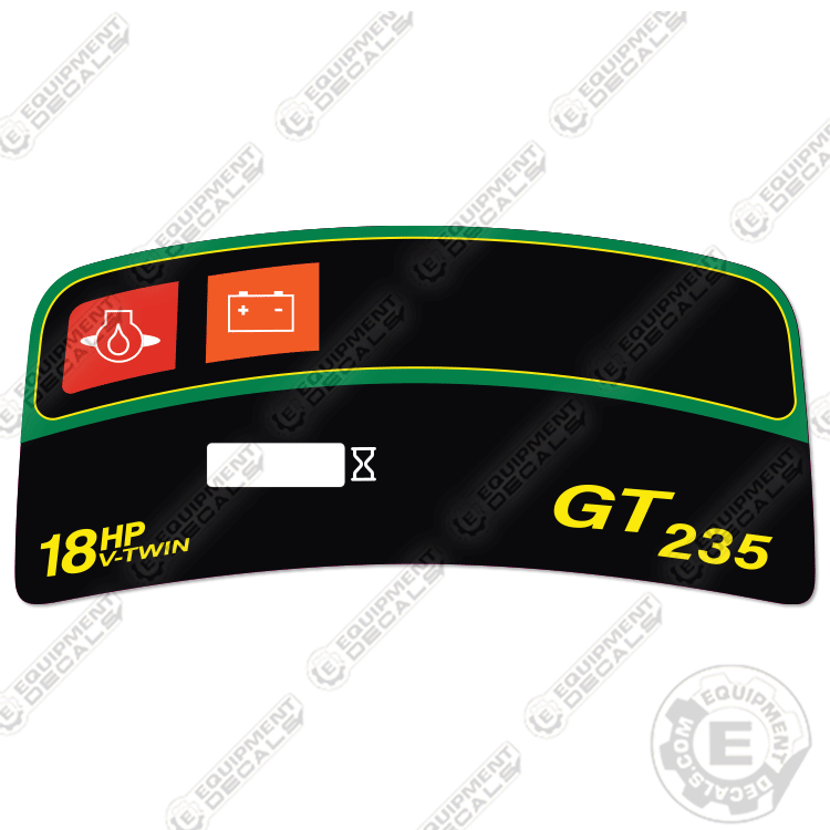 Fits John Deere GT235 Dash Decal Tractor