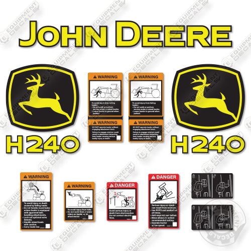Fits John Deere H240 Decal Kit Front End Tractor Loader