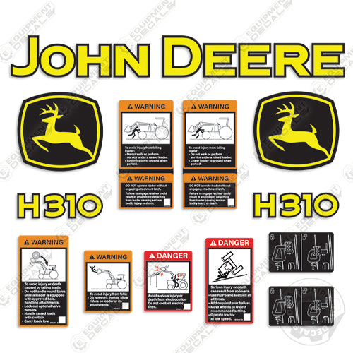 Fits John Deere H310 Decal Kit Loader Attachment