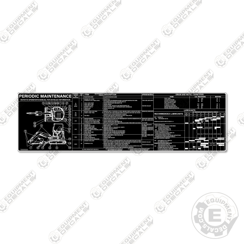 Fits John Deere Periodic Maintenance Chart Mini Excavator - TD00005228