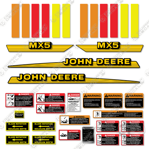 Fits John Deere MX5 Decal Kit Rotary Cutter
