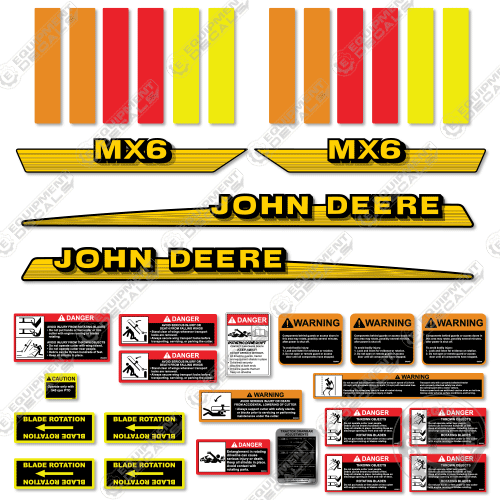 Fits John Deere MX6 Decal Kit Rotary Cutter