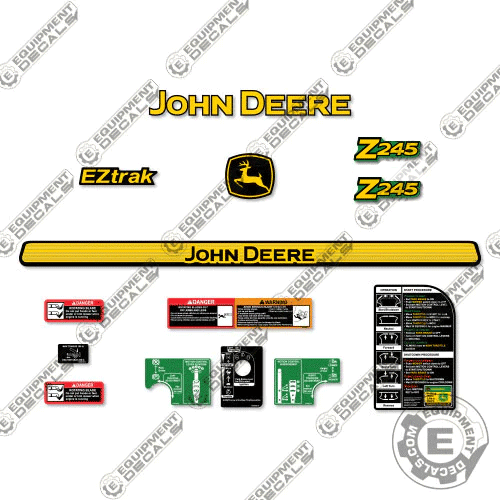 Fits John Deere Z245 Decal Kit Mower