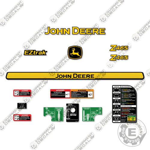 Fits John Deere Z465 Decal Kit Mower