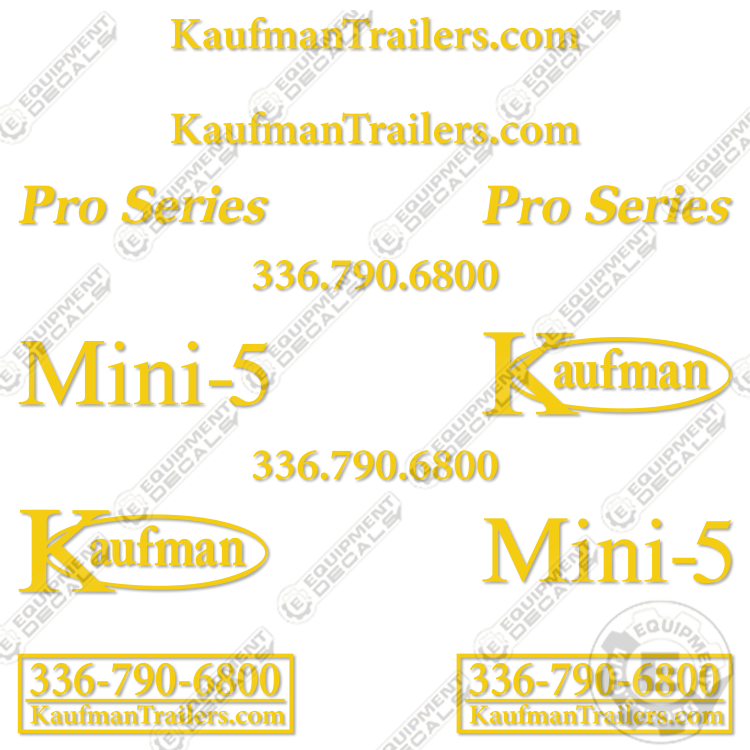 Fits Kaufman Mini 5 Car Hauler Trailers Decal Kit
