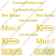 Fits Kaufman Mini 5 Car Hauler Trailers Decal Kit