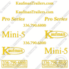 Image of Fits Kaufman Mini 5 Car Hauler Trailers Decal Kit