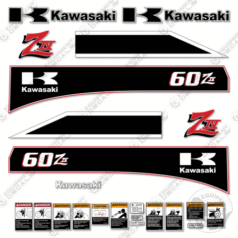 Fits Kawasaki 60ZIV Decal Kit Wheel Loader (Custom Black)