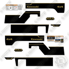 Kawasaki Mule Diesel 4X4 PRO DXT Decal Kit UTV -Metallic Black Gold- Aftermarket Kit