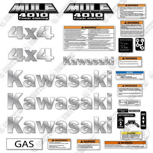 Kawasaki Mule 4010 4X4 Decal Kit UTV - Aftermarket Kit