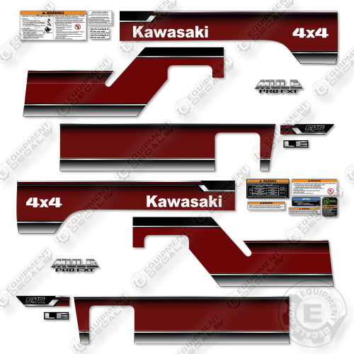 Fits Kawasaki Mule Pro FXT LE 2023 Decal Kit UTV -RED! – Equipment Decals