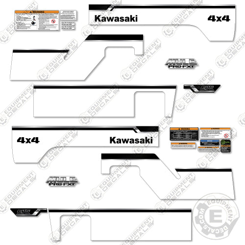Fits Mule Pro FXT Decal Kit 4x4 Utility Vehicle - White Version