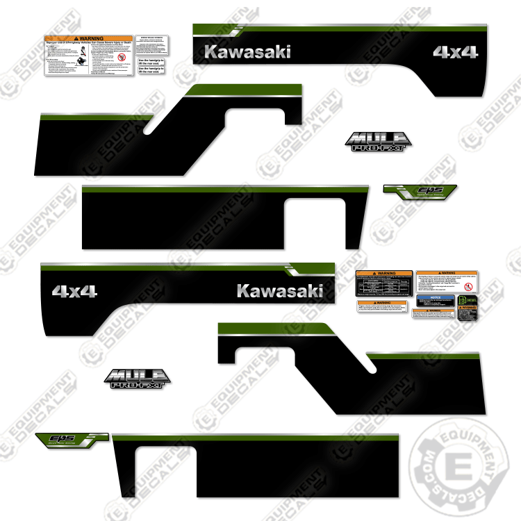 Fits Mule Pro FXT Decal Kit 4x4 Utility Vehicle - Green Version