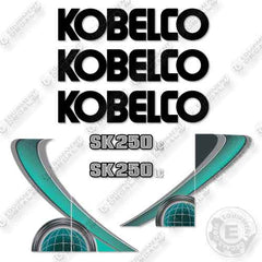 Fits Kobelco SK250LC-10 Decal Kit Excavator - AQUA!