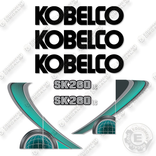 Fits Kobelco SK260LC-10 Decal Kit Excavator - AQUA!