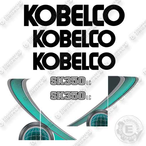 Fits Kobelco SK350LC-10 Decal Kit Excavator - AQUA!