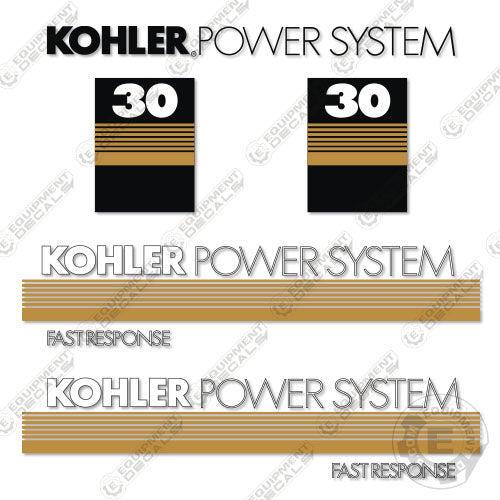 Fits Kohler Power System 30 Decal Kit Generator – Equipment Decals