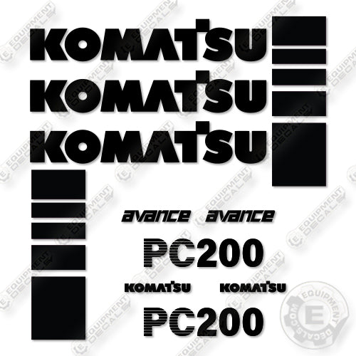 Komatsu PC200 6 Decal Kit Excavator - Aftermarket Kit