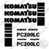 Image of Komatsu PC200LC 6 Decal Kit Excavator - Aftermarket Kit