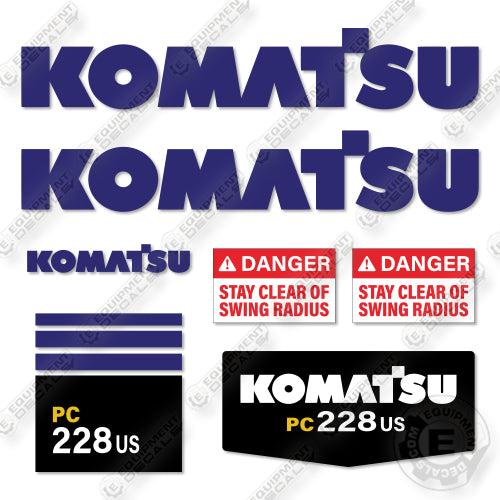 Komatsu PC228US-2 Decal Kit Excavator - Aftermarket Kit