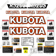 Kubota R520S Decal Kit Wheel Loader - Aftermarket Kit
