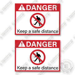 Komatsu Danger Decals 13 Inches Decal Kit Wheel Loader- Aftermarket Kit