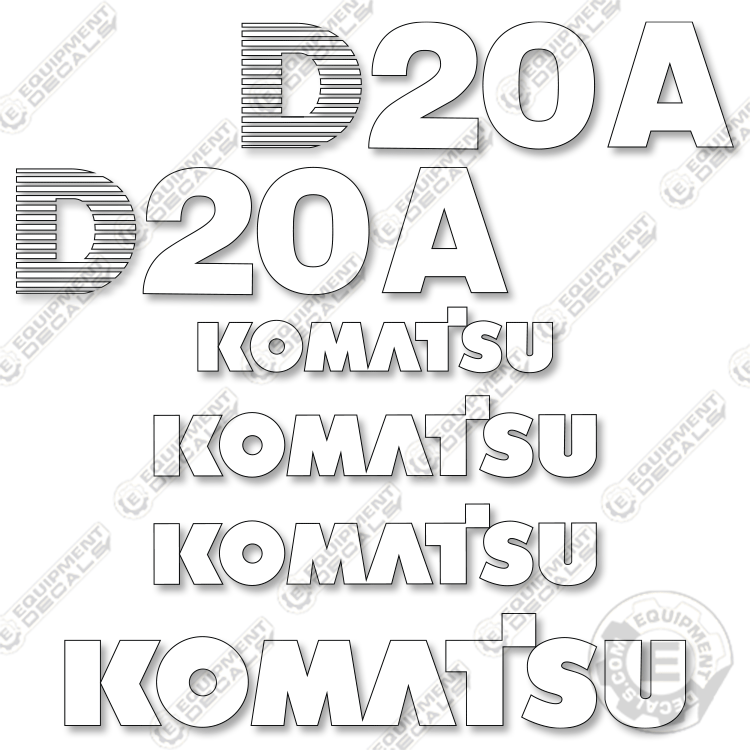 Fits Komatsu D20A-7 Decal Kit Dozer Style 2