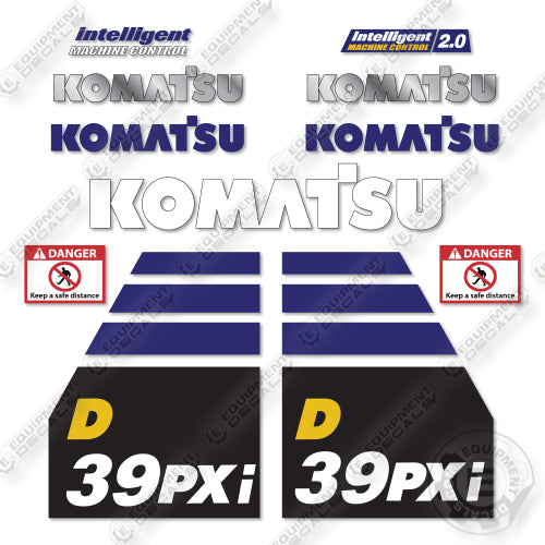 Komatsu D39 PXI-24 Decal Kit Crawler Dozer - Aftermarket Kit