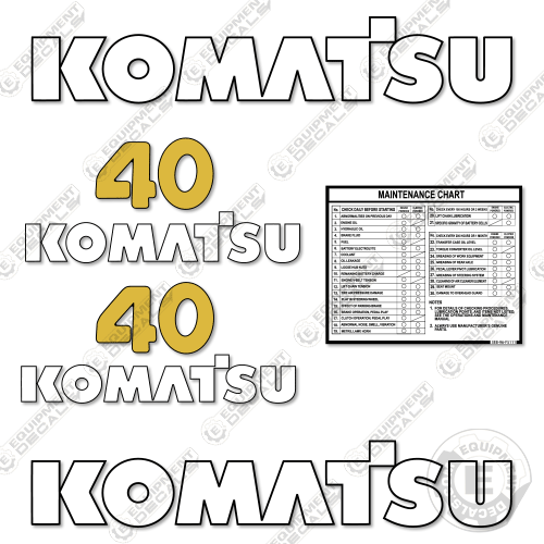 Fits Komatsu FD40TZ-7 Decal Kit Forklift