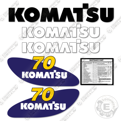 Komatsu FD70-7 Decal Kit Forklift- Aftermarket Kit