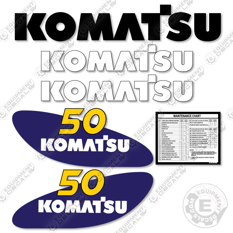 Fits Komatsu FG50AD2-8 Decal Kit Forklift