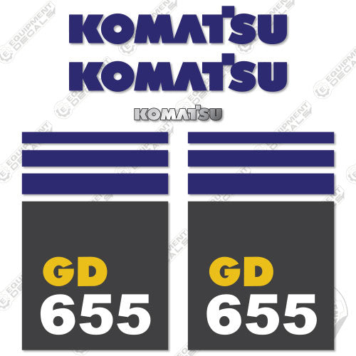 Fits Komatsu GD 655 Decal Kit Motor Grader