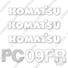 Fits Komatsu PC09FR Decal Kit Mini Excavator