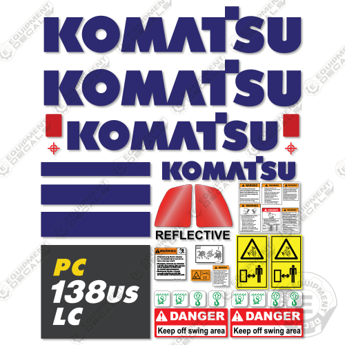 Fits Komatsu PC 138 USLC-11 Decal Kit Excavator
