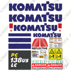 Fits Komatsu PC 138 USLC-11 Decal Kit Excavator