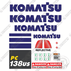 Fits Komatsu PC138US-11 Decal Kit Excavator