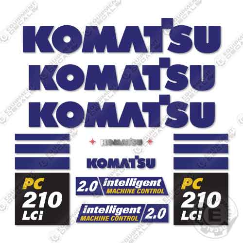 Fits Komatsu PC210LCI Decal Kit Excavator